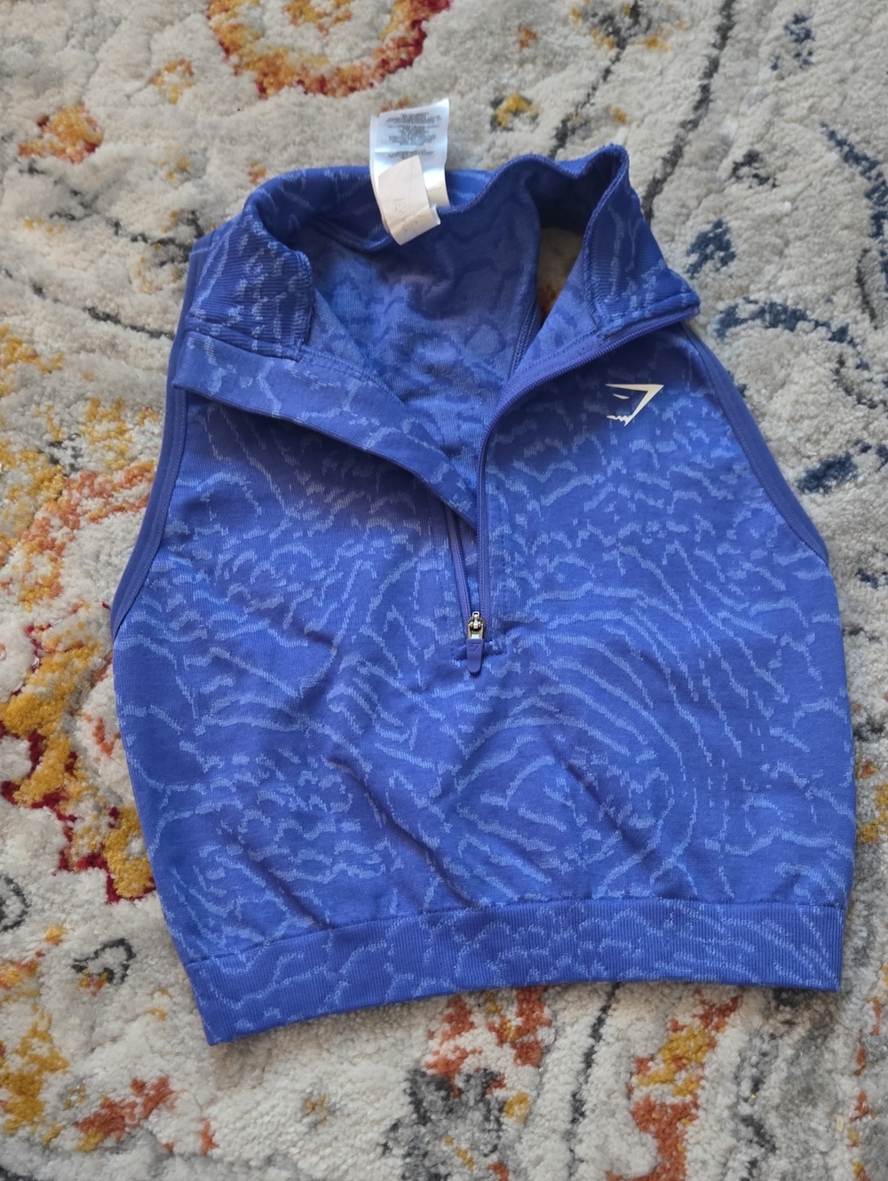 Gymshark Kids Royal Blue Sleeveless Half-Zip Vest